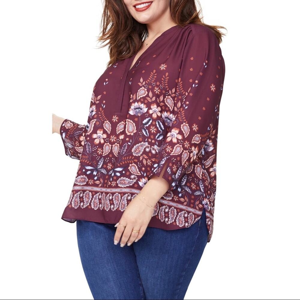 NYDJ Perfect Paisley Floral Blouse